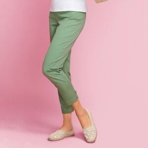 Talbots Size 8 Light Green Perfect Crop Stretch Pants Cotton/Spandex